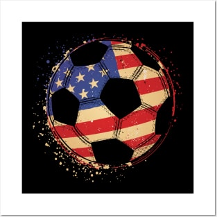 American Flag Soccer Ball - For United States Soccer Fans Posters and Art